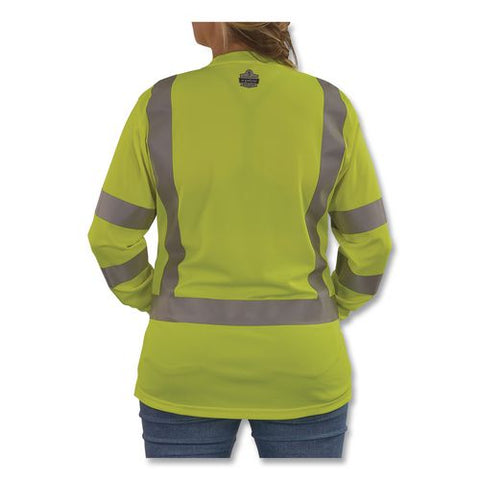 Glowear 8374 Class 3 Women's Essential Hi-vis Long Sleeve T-shirt, 2x-large, Lime