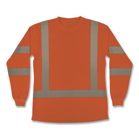 Glowear 8374 Class 3 Women's Essential Hi-vis Long Sleeve T-shirt, Small, Orange