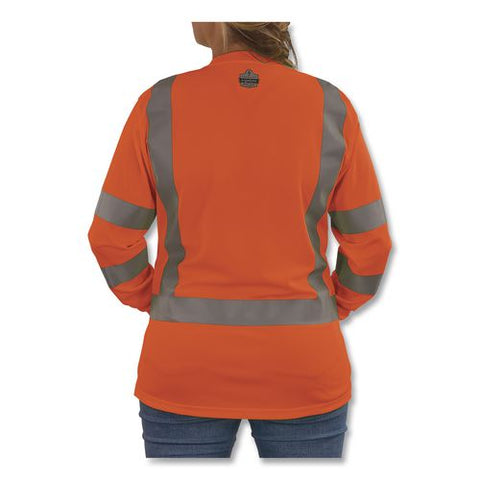 Glowear 8374 Class 3 Women's Essential Hi-vis Long Sleeve T-shirt, Medium, Orange