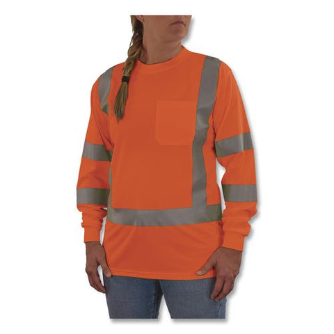 Glowear 8374 Class 3 Women's Essential Hi-vis Long Sleeve T-shirt, X-large, Orange