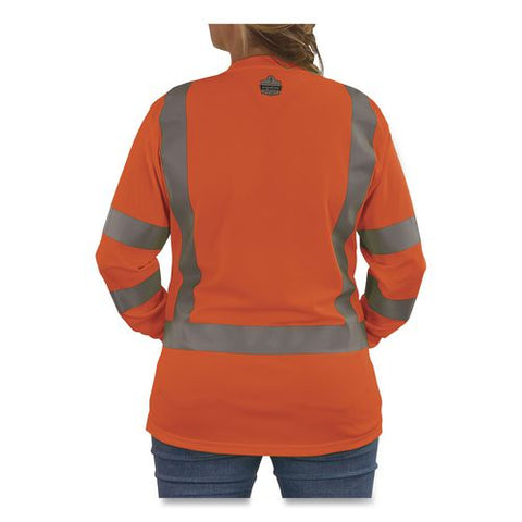 Glowear 8374 Class 3 Women's Essential Hi-vis Long Sleeve T-shirt, 2x-large, Orange