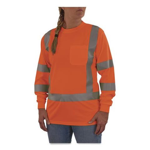 Glowear 8374 Class 3 Women's Essential Hi-vis Long Sleeve T-shirt, 3x-large, Orange