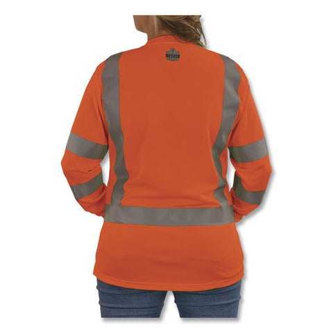 Glowear 8374 Class 3 Women's Essential Hi-vis Long Sleeve T-shirt, 3x-large, Orange