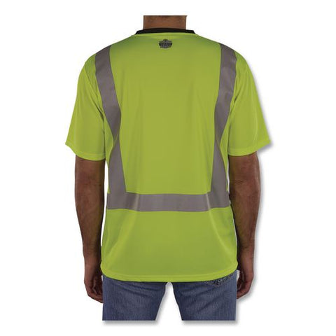 Glowear 8286bk Class 2 Essential Hi-vis T-shirt With Black Bottom, Medium, Lime