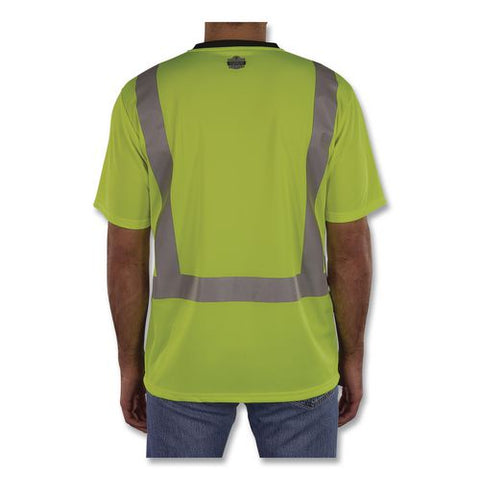 Glowear 8286bk Class 2 Essential Hi-vis T-shirt With Black Bottom, Large, Lime