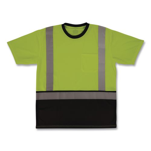 Glowear 8286bk Class 2 Essential Hi-vis T-shirt With Black Bottom, 2x-large, Lime