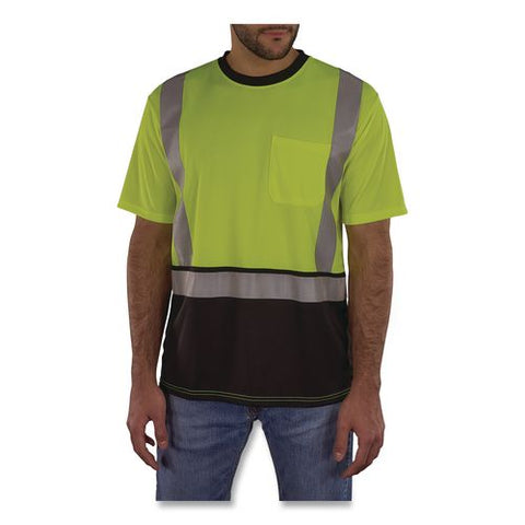 Glowear 8286bk Class 2 Essential Hi-vis T-shirt With Black Bottom, 2x-large, Lime