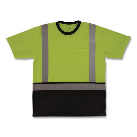 Glowear 8286bk Class 2 Essential Hi-vis T-shirt With Black Bottom, 2x-large, Lime