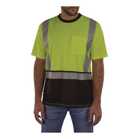 Glowear 8286bk Class 2 Essential Hi-vis T-shirt With Black Bottom, 3x-large, Lime