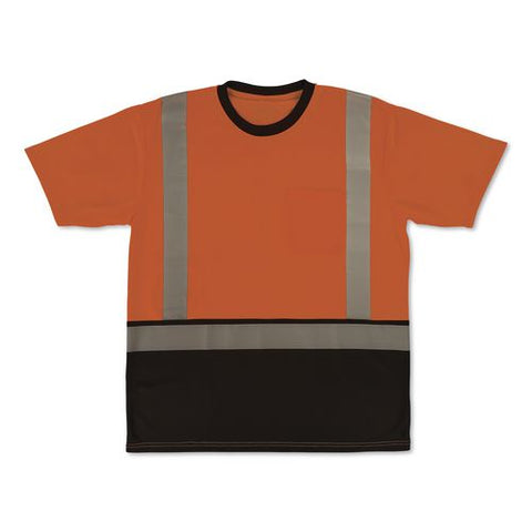 Glowear 8286bk Class 2 Essential Hi-vis T-shirt With Black Bottom, Medium, Orange
