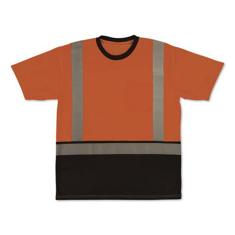 Glowear 8286bk Class 2 Essential Hi-vis T-shirt With Black Bottom, Large, Orange