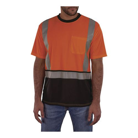Glowear 8286bk Class 2 Essential Hi-vis T-shirt With Black Bottom, 5x-large, Orange