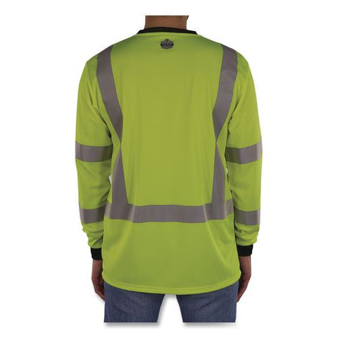 Glowear 8369bk Class 3 Essential Hi-vis Long Sleeve T-shirt With Black Bottom, 2x-large, Lime