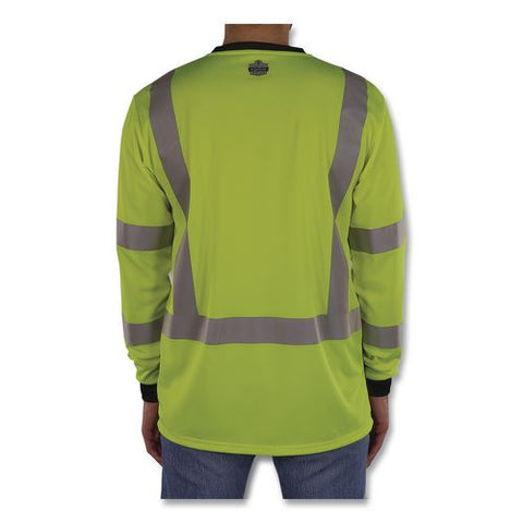 Glowear 8369bk Class 3 Essential Hi-vis Long Sleeve T-shirt With Black Bottom, 3x-large, Lime