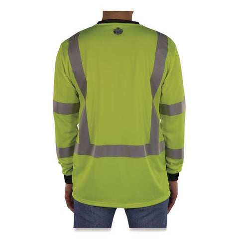 Glowear 8369bk Class 3 Essential Hi-vis Long Sleeve T-shirt With Black Bottom, 5x-large, Lime