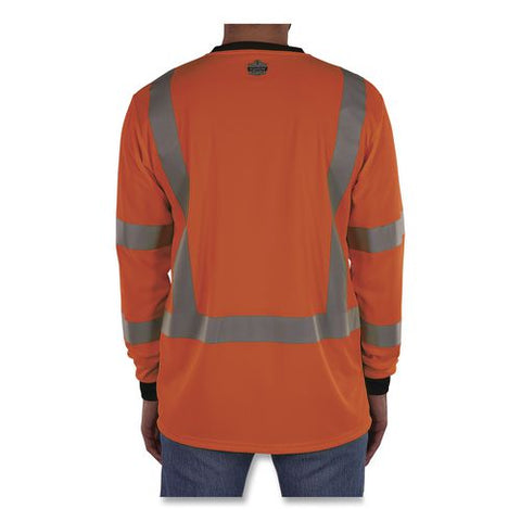 Glowear 8369bk Class 3 Essential Hi-vis Long Sleeve T-shirt With Black Bottom, 3x-large, Orange