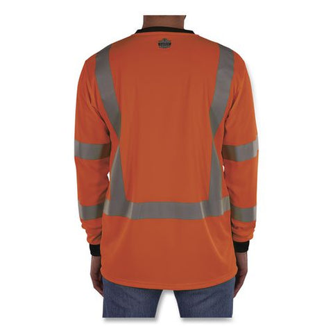 Glowear 8369bk Class 3 Essential Hi-vis Long Sleeve T-shirt With Black Bottom, 5x-large, Orange