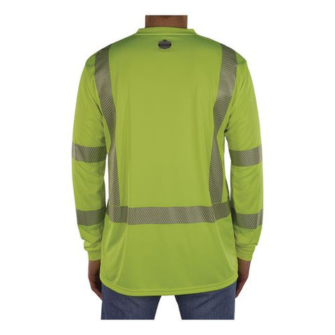 Glowear 8370 Class 3 Performance Hi-vis Long Sleeve T-shirt, Small, Lime