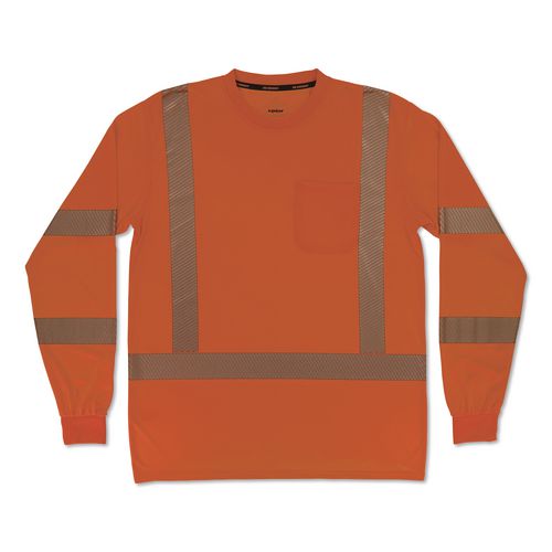 Glowear 8370 Class 3 Performance Hi-vis Long Sleeve T-shirt, X-small, Orange