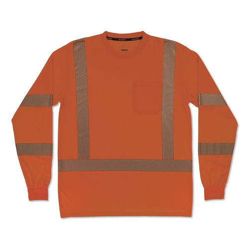 Glowear 8370 Class 3 Performance Hi-vis Long Sleeve T-shirt, Medium, Orange