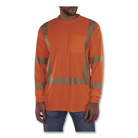 Glowear 8370 Class 3 Performance Hi-vis Long Sleeve T-shirt, 3x-large, Orange