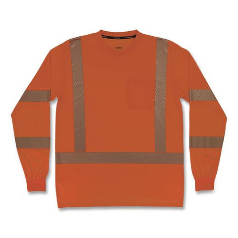 Glowear 8370 Class 3 Performance Hi-vis Long Sleeve T-shirt, 3x-large, Orange