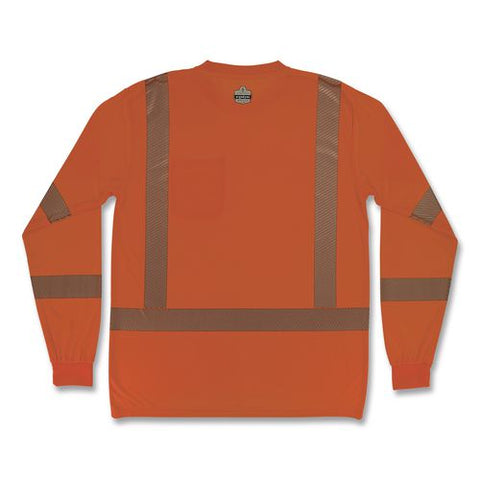 Glowear 8370 Class 3 Performance Hi-vis Long Sleeve T-shirt, 4x-large, Orange
