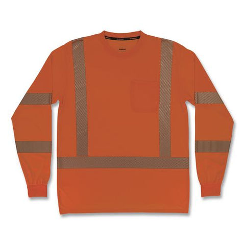 Glowear 8370 Class 3 Performance Hi-vis Long Sleeve T-shirt, 4x-large, Orange