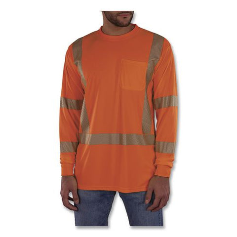 Glowear 8370 Class 3 Performance Hi-vis Long Sleeve T-shirt, 5x-large, Orange