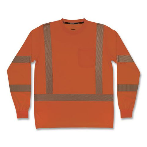 Glowear 8370 Class 3 Performance Hi-vis Long Sleeve T-shirt, 5x-large, Orange
