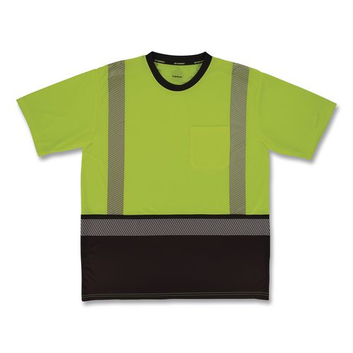 Glowear 8294bk Class 2 Performance Hi-vis T-shirt With Black Bottom, Medium, Lime