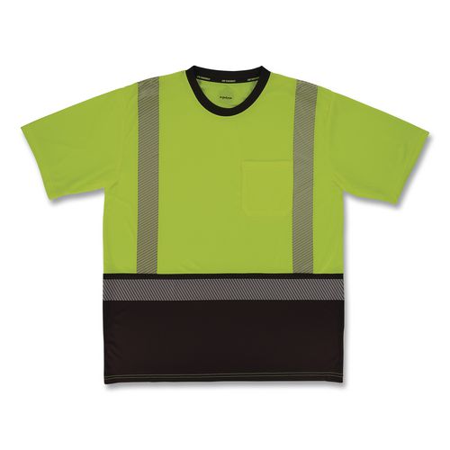 Glowear 8294bk Class 2 Performance Hi-vis T-shirt With Black Bottom, 2x-large, Lime