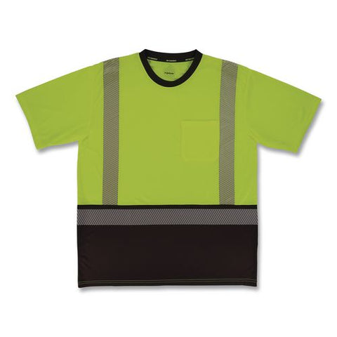 Glowear 8294bk Class 2 Performance Hi-vis T-shirt With Black Bottom, 4x-large, Lime