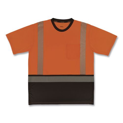 Glowear 8294bk Class 2 Performance Hi-vis T-shirt With Black Bottom, Small, Orange
