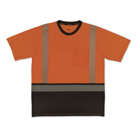 Glowear 8294bk Class 2 Performance Hi-vis T-shirt With Black Bottom, 2x-large, Orange