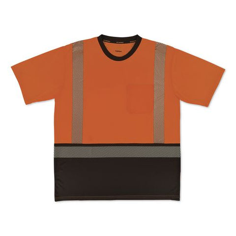 Glowear 8294bk Class 2 Performance Hi-vis T-shirt With Black Bottom, 3x-large, Orange