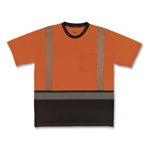 Glowear 8294bk Class 2 Performance Hi-vis T-shirt With Black Bottom, 4x-large, Orange