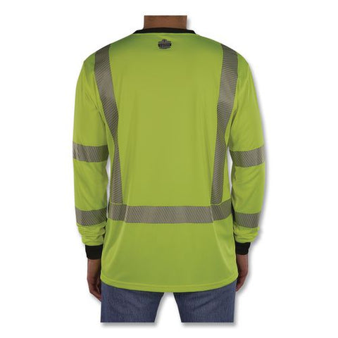 Glowear 8371bk Class 3 Performance Hi-vis Long Sleeve T-shirt With Black Bottom, 3x-large, Lime