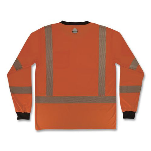 Glowear 8371bk Class 3 Performance Hi-vis Long Sleeve T-shirt With Black Bottom, 2x-large, Orange