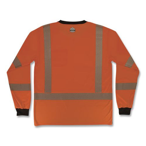 Glowear 8371bk Class 3 Performance Hi-vis Long Sleeve T-shirt With Black Bottom, 5x-large, Orange
