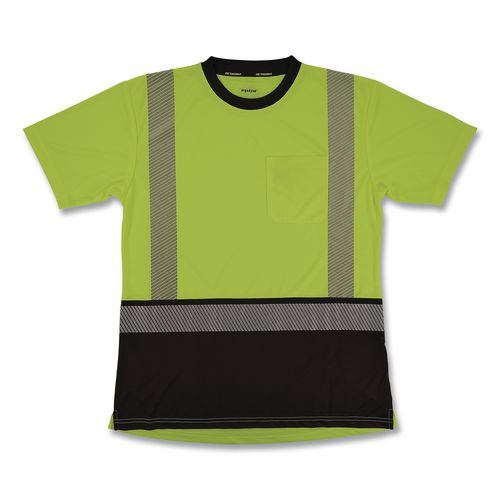 Glowear 8276bk Class 2 Women's Performance Hi-vis T-shirt With Black Bottom, X-small, Lime