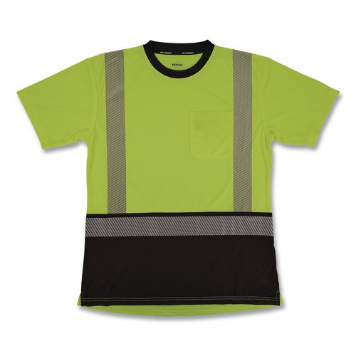Glowear 8276bk Class 2 Women's Performance Hi-vis T-shirt With Black Bottom, Medium, Lime