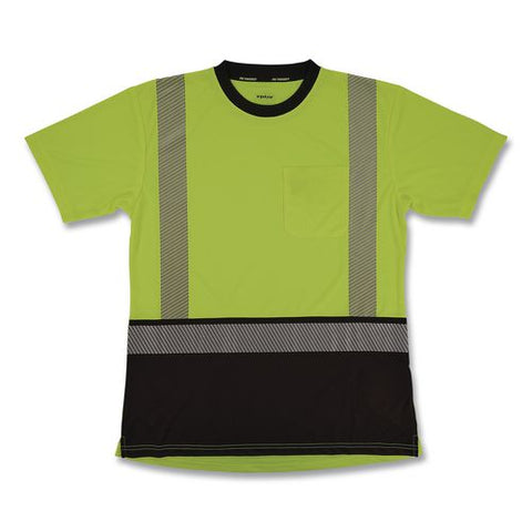 Glowear 8276bk Class 2 Women's Performance Hi-vis T-shirt With Black Bottom, Medium, Lime