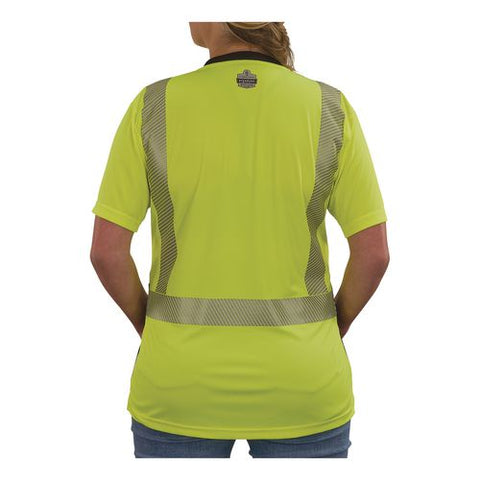 Glowear 8276bk Class 2 Women's Performance Hi-vis T-shirt With Black Bottom, X-large, Lime