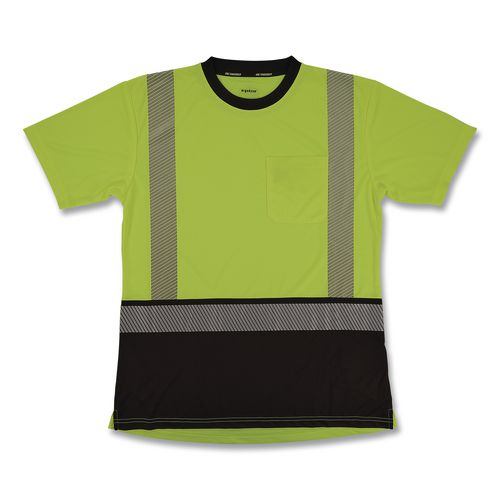 Glowear 8276bk Class 2 Women's Performance Hi-vis T-shirt With Black Bottom, 2x-large, Lime