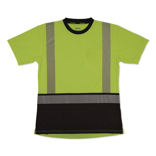 Glowear 8276bk Class 2 Women's Performance Hi-vis T-shirt With Black Bottom, 3x-large, Lime
