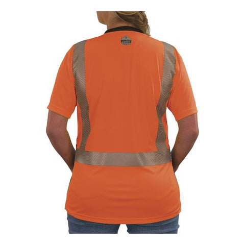 Glowear 8276bk Class 2 Women's Performance Hi-vis T-shirt With Black Bottom, Small, Orange