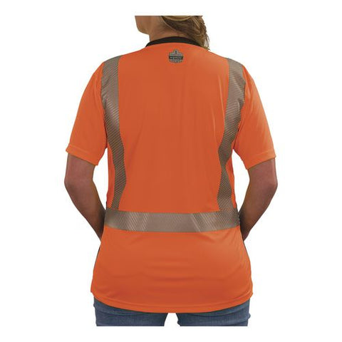 Glowear 8276bk Class 2 Women's Performance Hi-vis T-shirt With Black Bottom, Medium, Orange