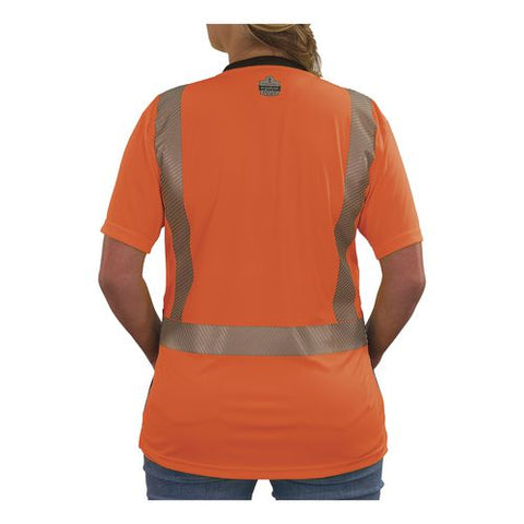Glowear 8276bk Class 2 Women's Performance Hi-vis T-shirt With Black Bottom, 2x-large, Orange