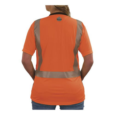 Glowear 8276bk Class 2 Women's Performance Hi-vis T-shirt With Black Bottom, 3x-large, Orange